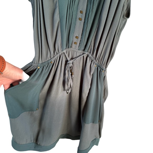 Maeve Anthropologie Pelona Sage Green Sleeveless Mini Dress Size S - Picture 6 of 13